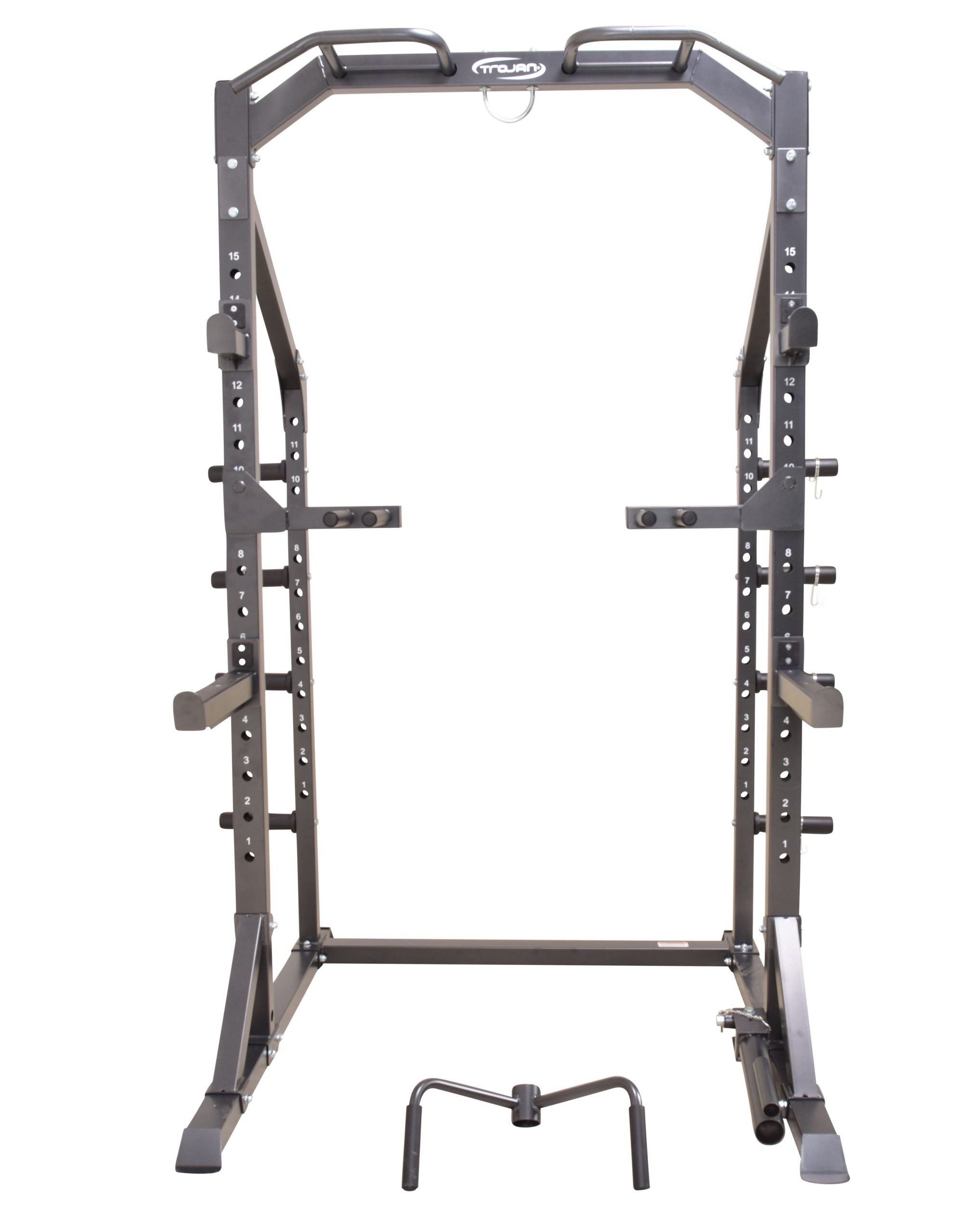 Trojan Half Squat Rack HD Inc Dips Torsonator T Bar Row Handle Trojan Fitness